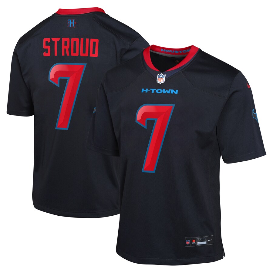Youth Houston Texans C.J. Stroud Nike Navy Alternate Game Jersey