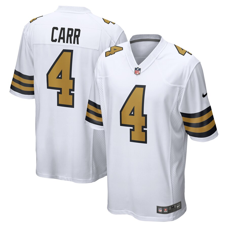 Men's New Orleans Saints Derek Carr Nike  White Alternate Game Jersey