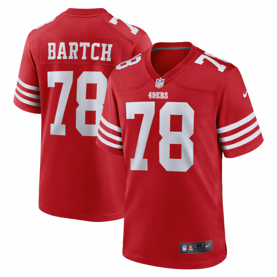 Men's San Francisco 49ers Ben Bartch Nike Scarlet Game Jersey