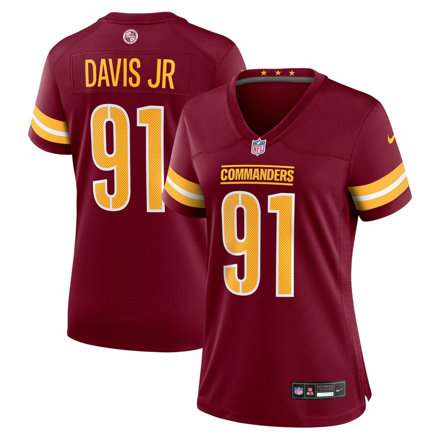 Women's Washington Commanders Carl Davis Jr. Nike Burgundy Team Game Jersey