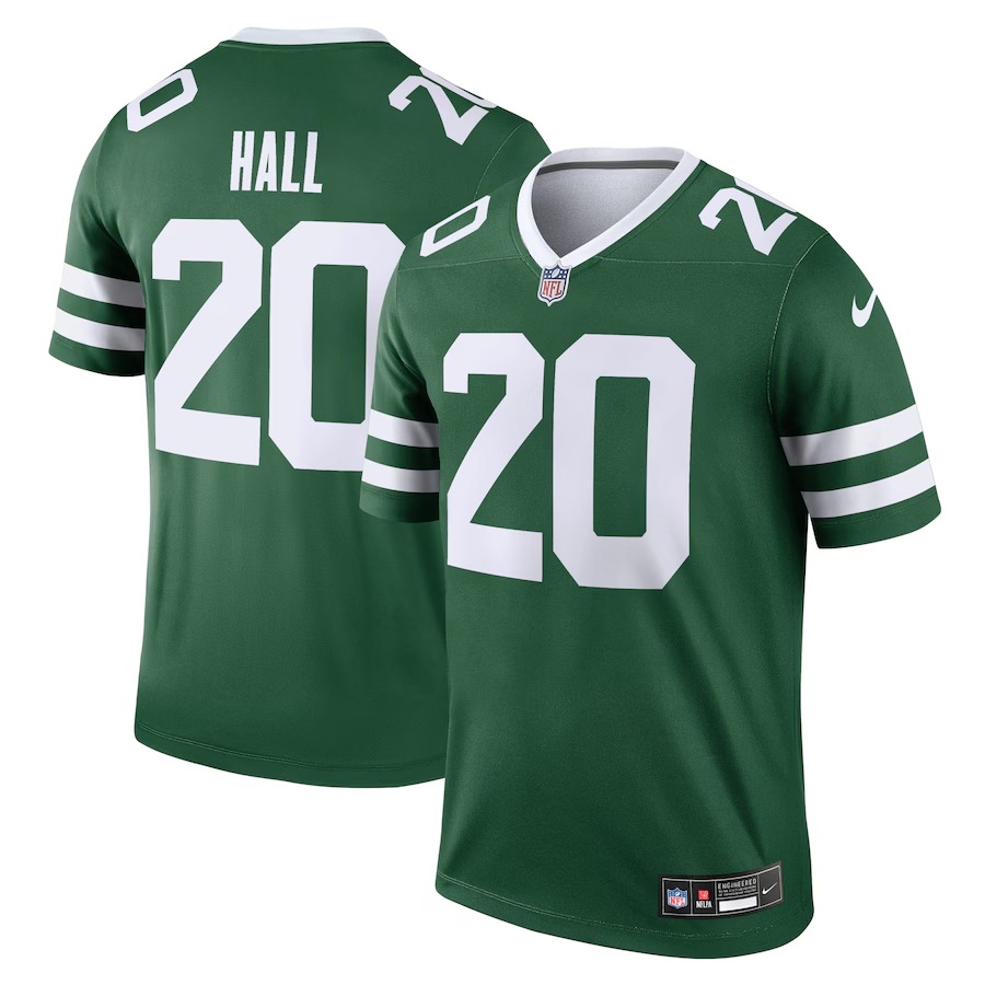 Men's New York Jets Breece Hall Nike Legacy Green Legend Player Performance Top