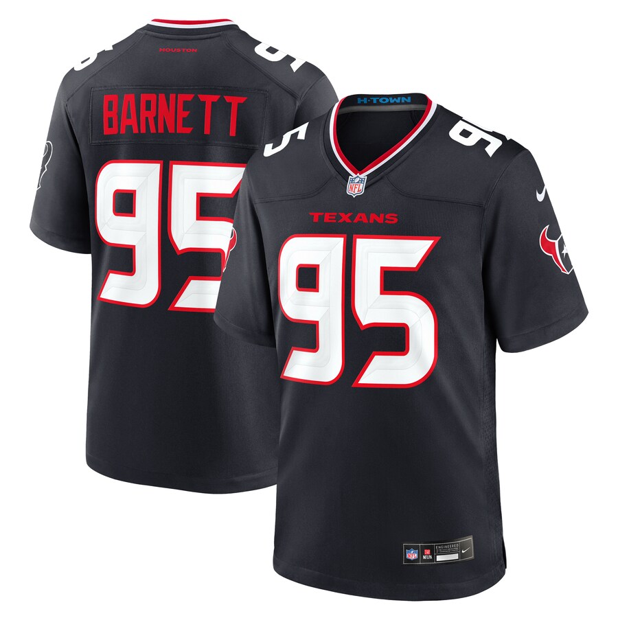 Men's Houston Texans Derek Barnett Nike Navy Team Game Jersey