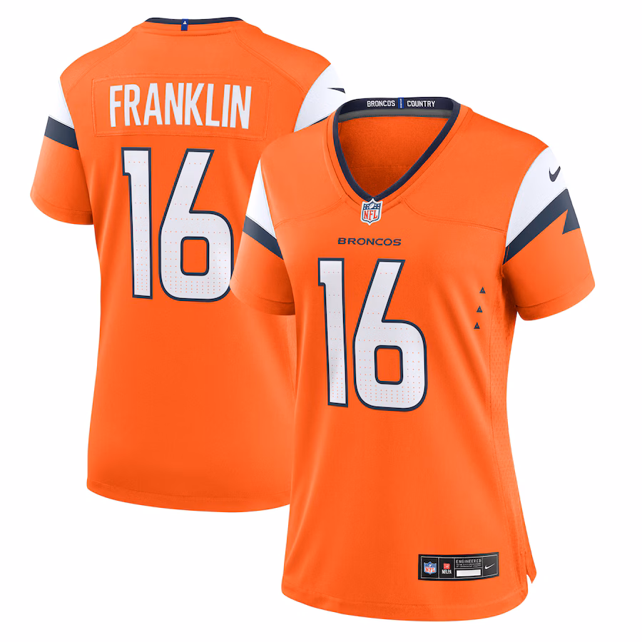 Women's Denver Broncos Troy Franklin Nike Orange Team Game Jersey