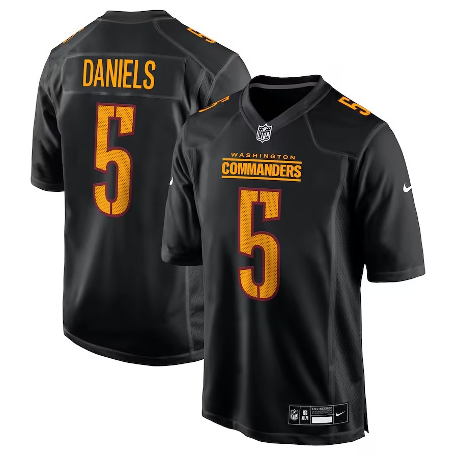 Men's Washington Commanders Jayden Daniels Nike Carbon Black Fashion Jersey