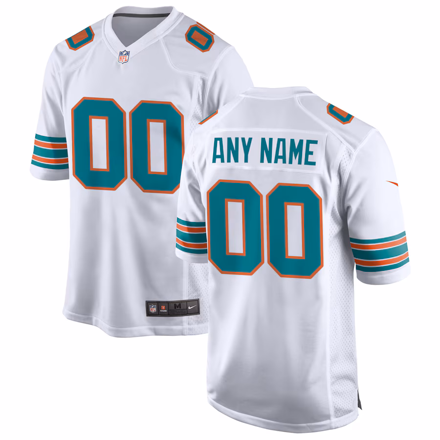 Men's Miami Dolphins Nike White Alternate Custom Game Jersey