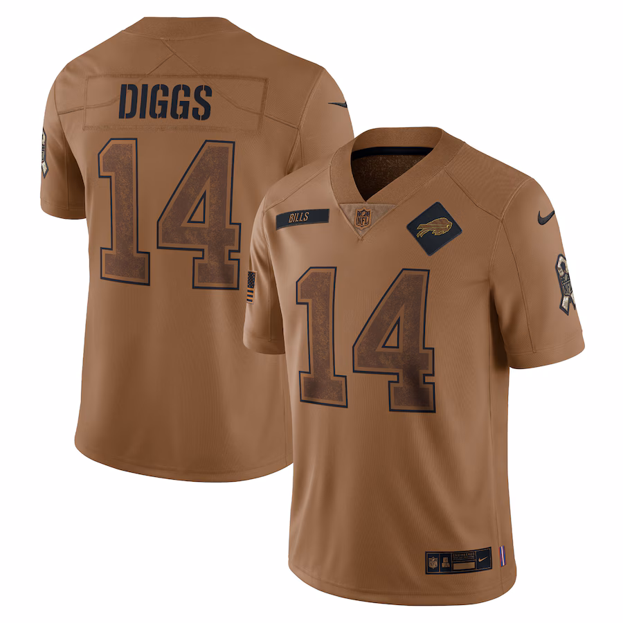Women's Buffalo Bills Stefon Diggs Nike Brown 2023 Salute To Service Limited Jersey