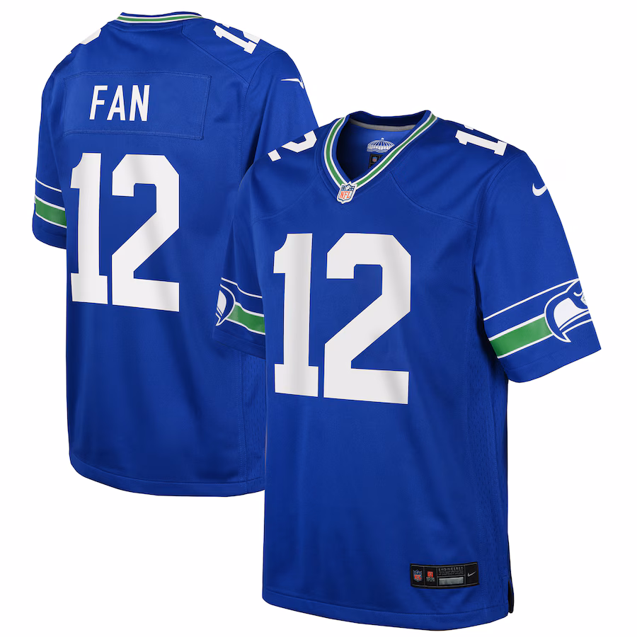 Youth Seattle Seahawks 12s Nike Royal Game Jersey