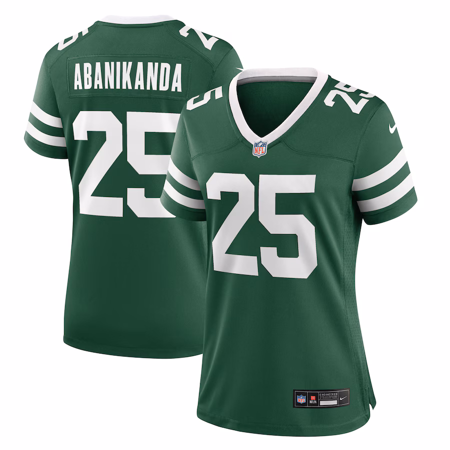 Women's New York Jets Israel Abanikanda Nike Legacy Green Team Game Jersey