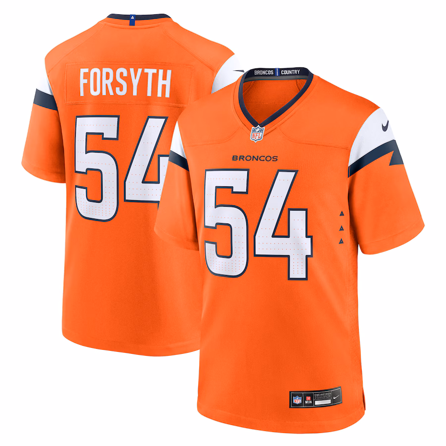Men's Denver Broncos Alex Forsyth Nike Orange Team Game Jersey
