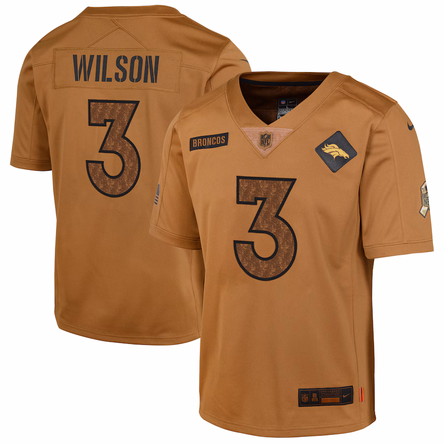 Men's Denver Broncos Russell Wilson Nike Brown Salute To Service Limited Jersey