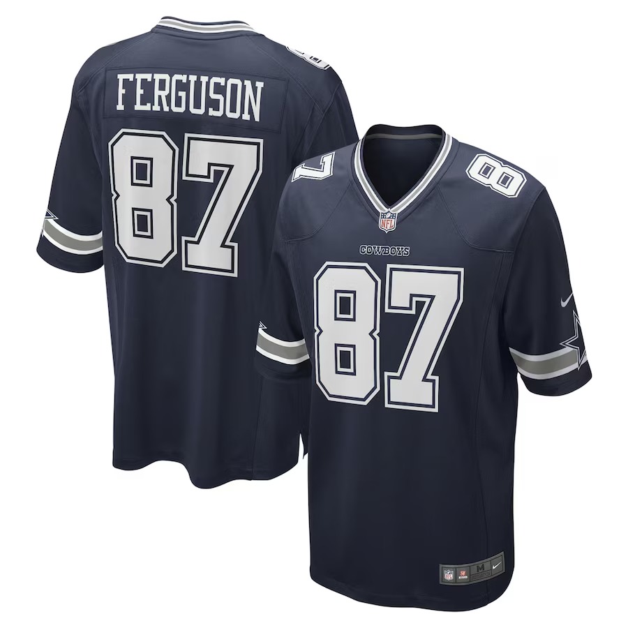 Men's Dallas Cowboys Jake Ferguson Nike Navy Team Game Jersey
