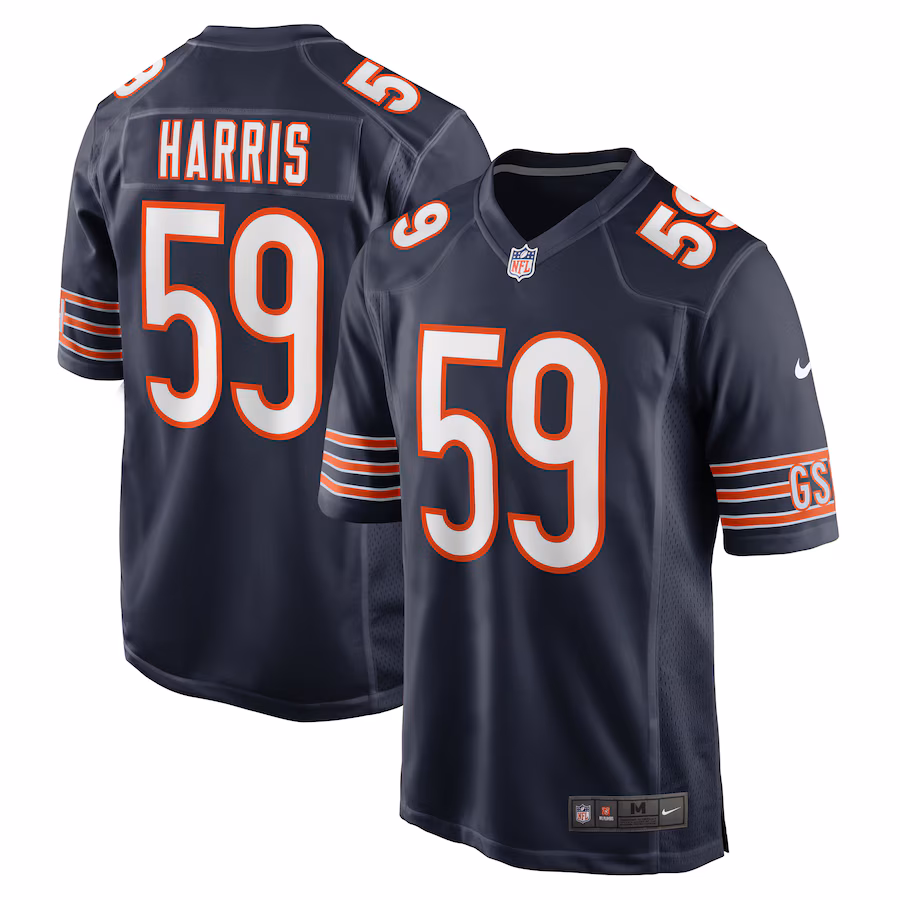 Men's Chicago Bears Jalen Harris Nike Navy Team Game Jersey