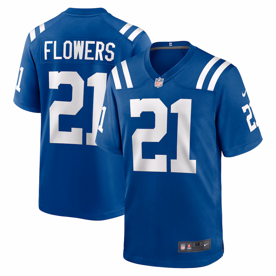 Men's Indianapolis Colts Dallis Flowers Nike Royal Game Jersey