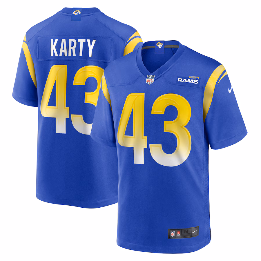 Men's Los Angeles Rams Joshua Karty Nike Royal Team Game Jersey