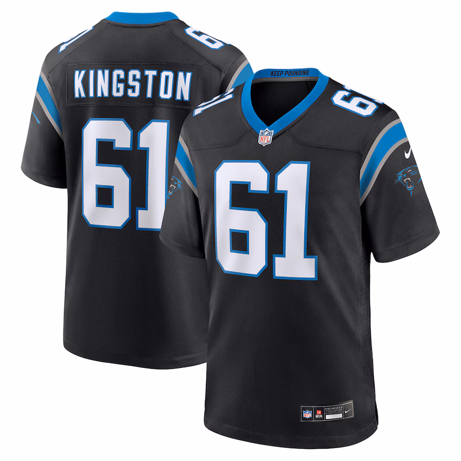 Men's Carolina Panthers Jarrett Kingston Nike Black Game Jersey