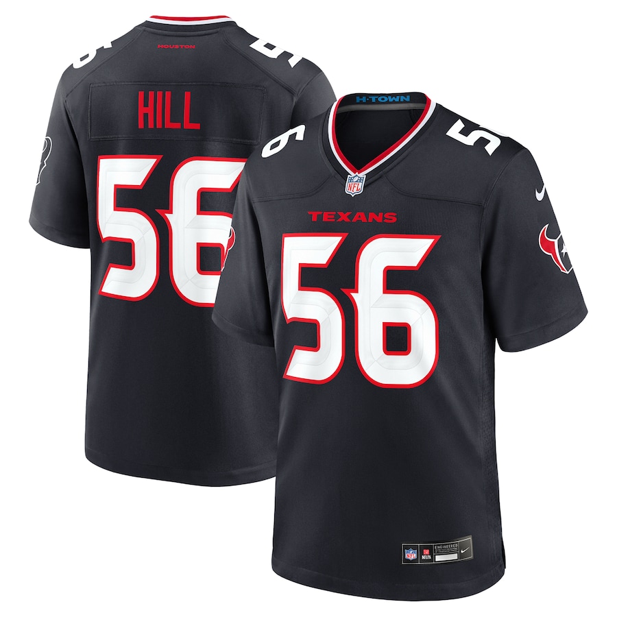 Men's Houston Texans Jamal Hill Nike Navy Team Game Jersey