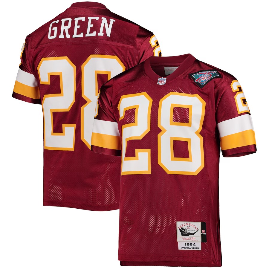 Men's Washington Football Team 1994 Darrell Green Mitchell & Ness Burgundy Authentic Throwback Retired Player Jersey