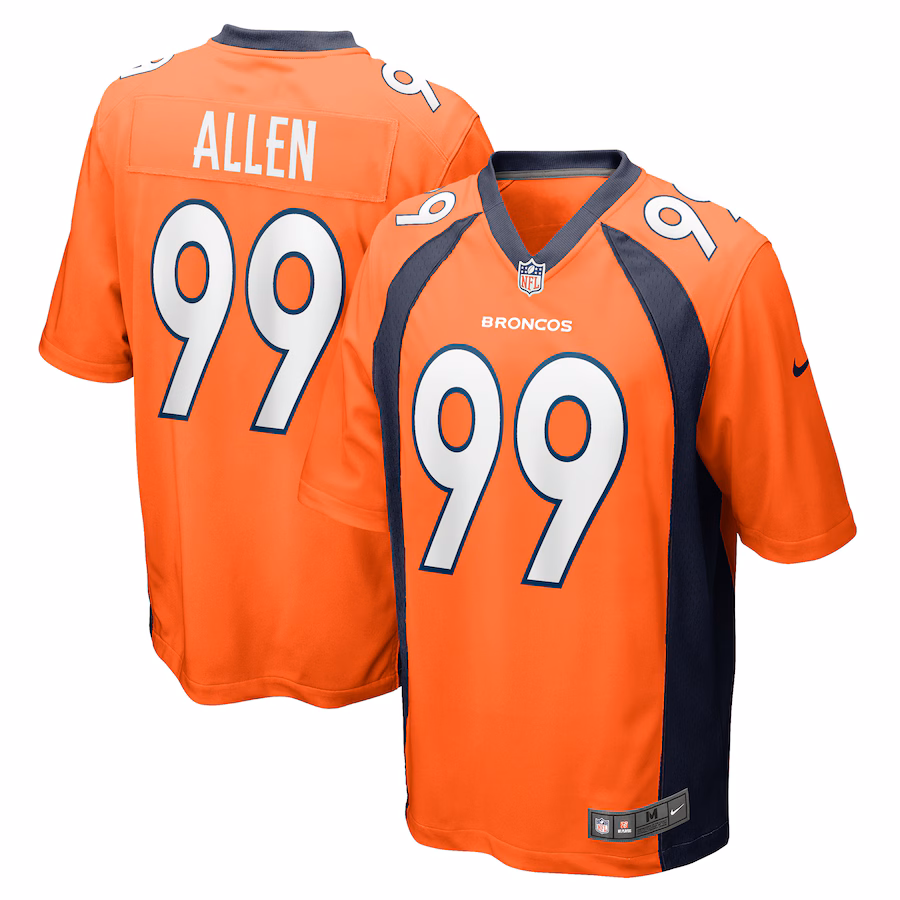 Men's Denver Broncos Zach Allen Nike Orange Game Player Jersey