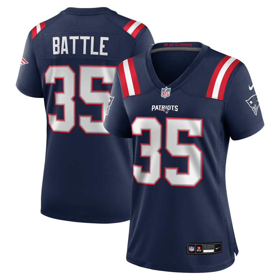 Women's New England Patriots Miles Battle Nike Navy Game Jersey