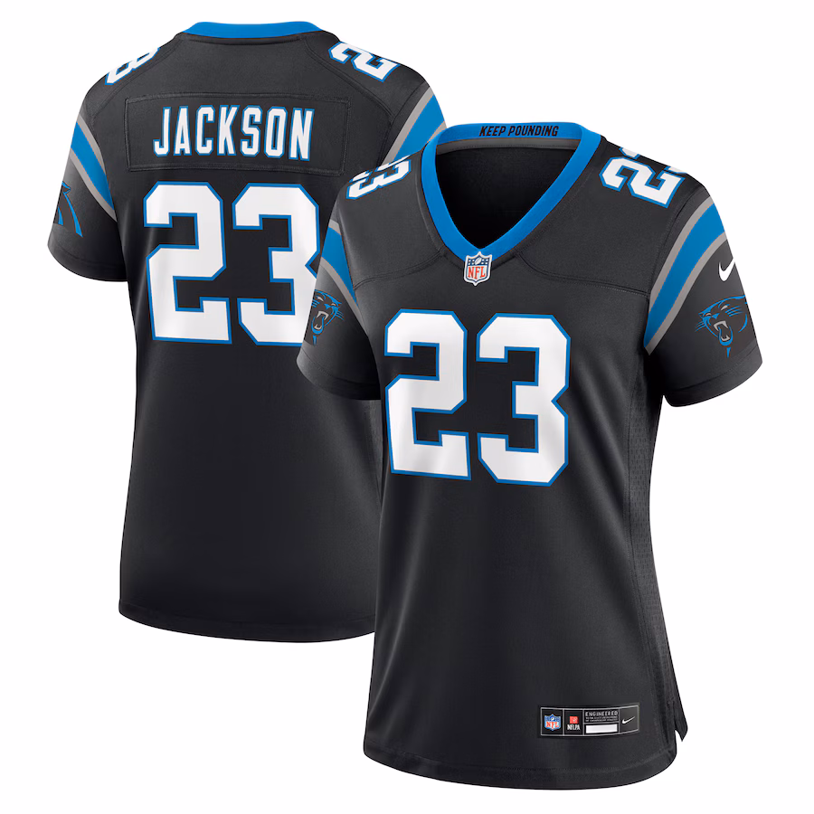 Women's Carolina Panthers Dane Jackson Nike Black Game Jersey