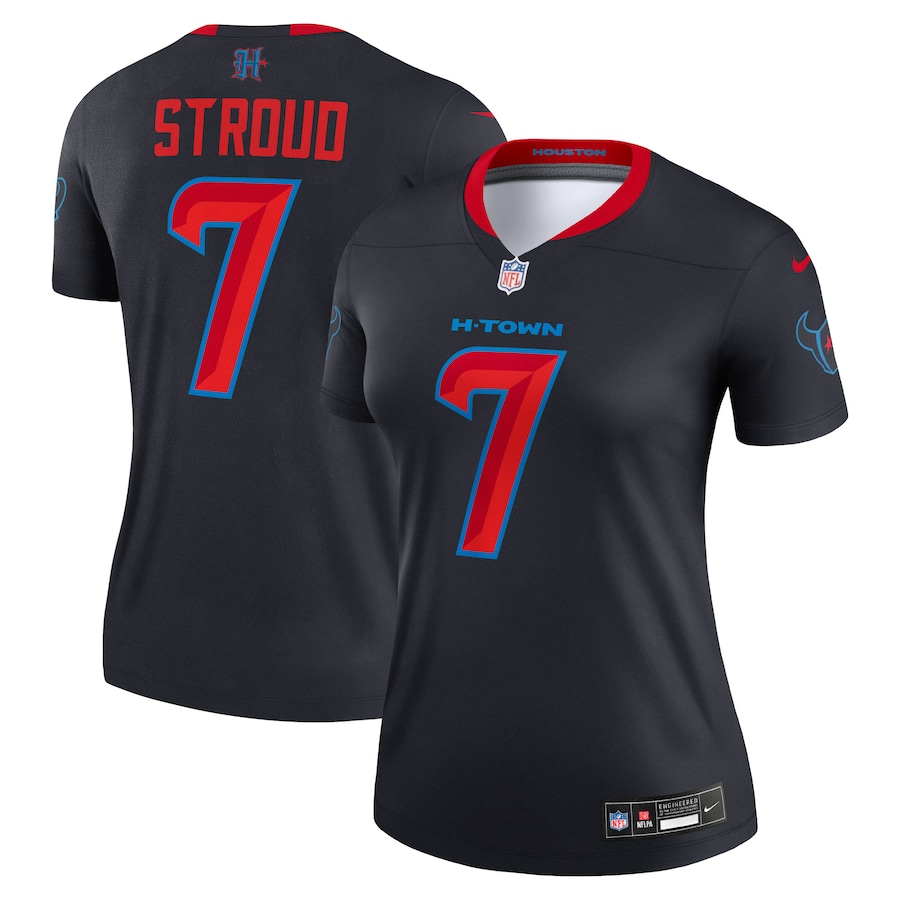 Women's Houston Texans C.J. Stroud Nike Navy Alternate Legend Player Performance Top
