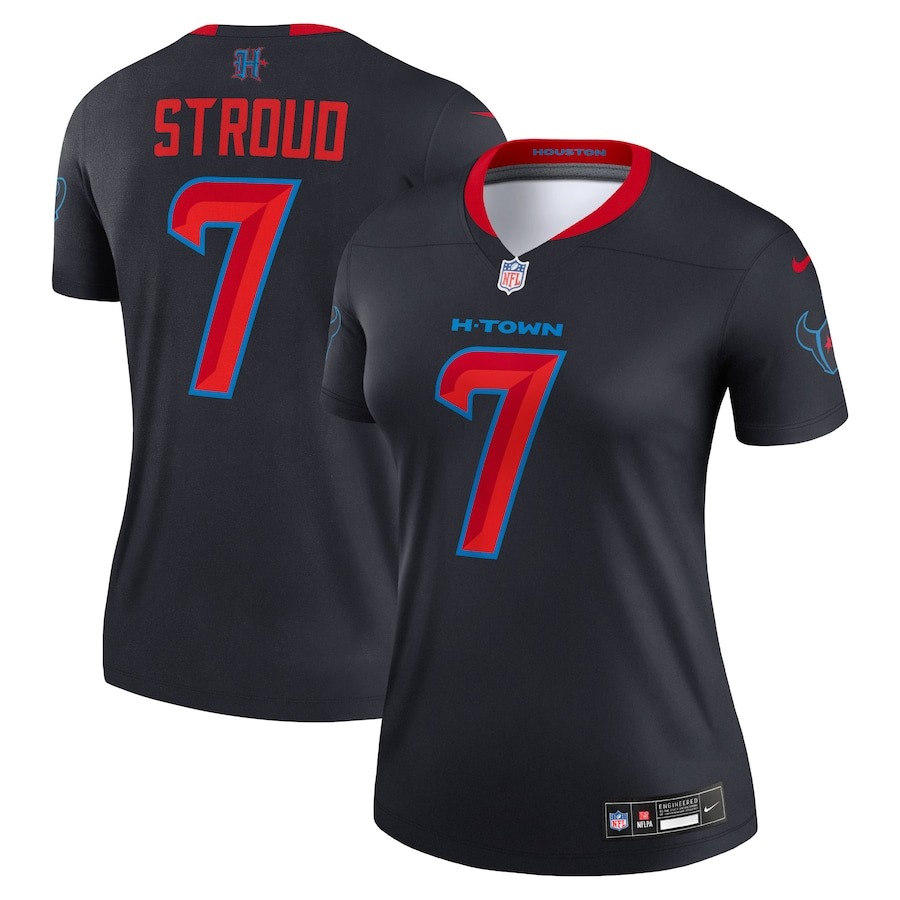 Women's Houston Texans C.J. Stroud Nike  Navy Alternate Legend Player Performance Top