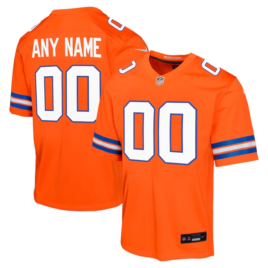 Youth Denver Broncos Nike Orange Mile High Collection 1977 Throwback Custom Game Jersey