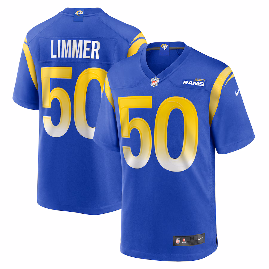 Men's Los Angeles Rams Beaux Limmer Nike Royal Team Game Jersey