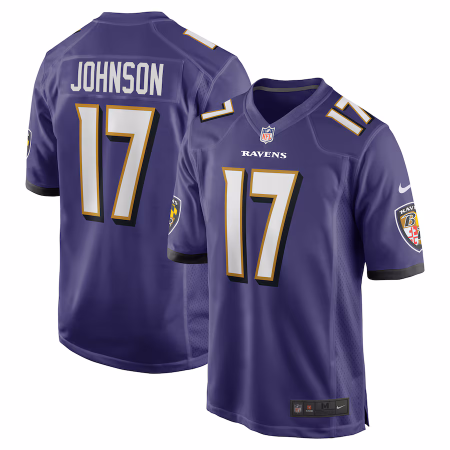 Men's Baltimore Ravens Josh Johnson Nike Purple Team Game Jersey