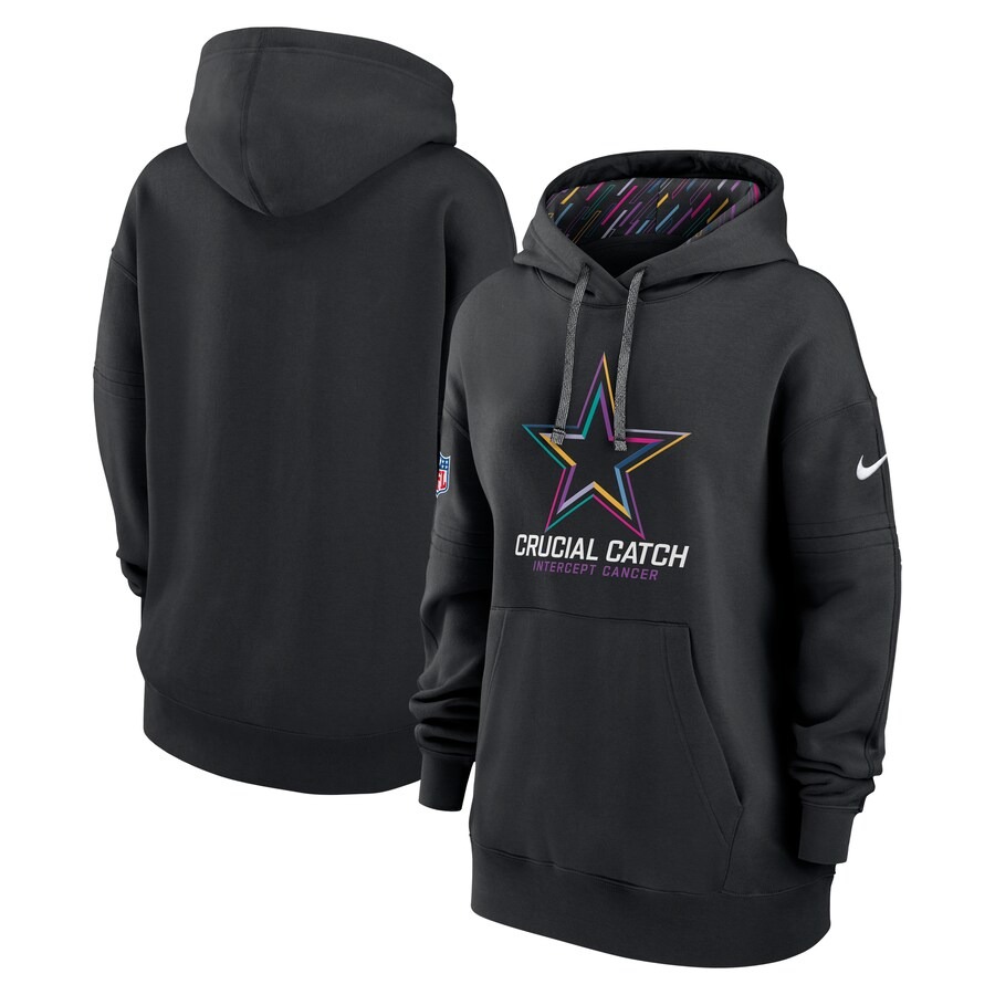 Women's Dallas Cowboys  Nike Black 2024 NFL Crucial Catch Club Pullover Hoodie