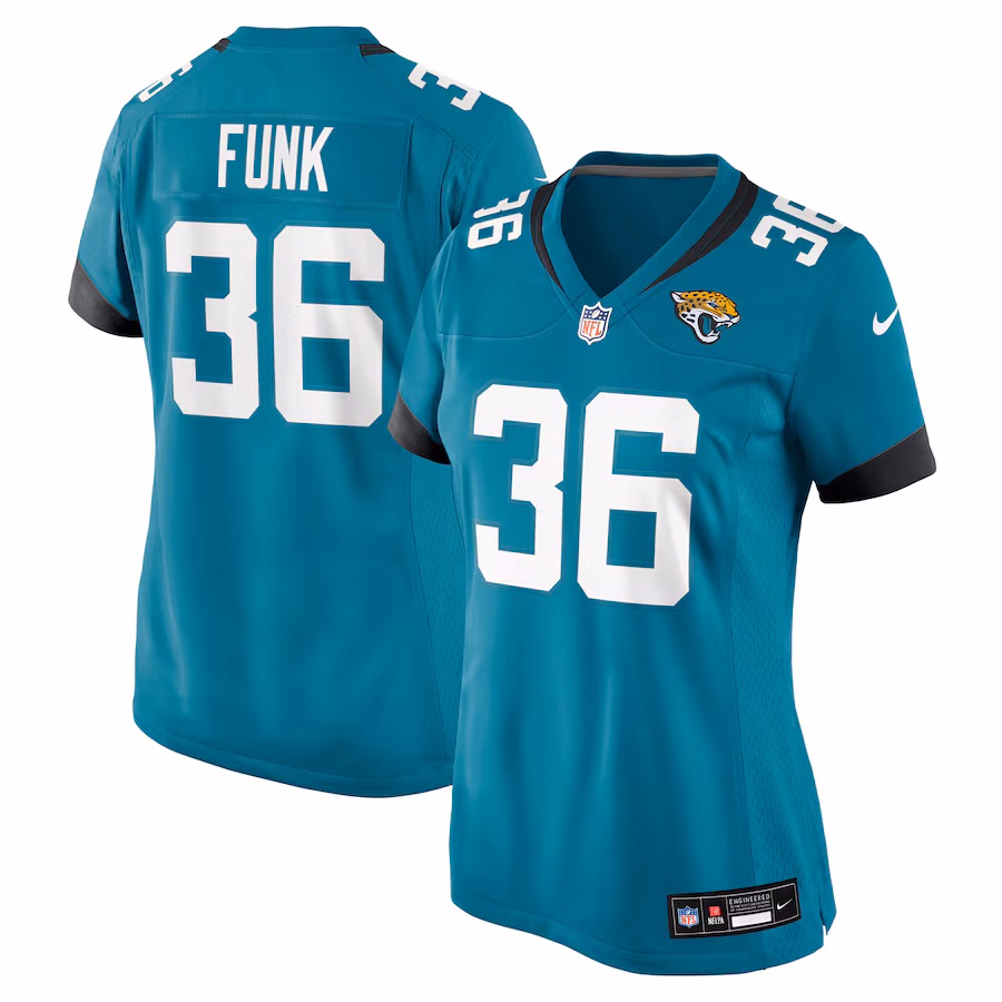 Women's Jacksonville Jaguars Jake Funk Nike Teal Team Game Jersey
