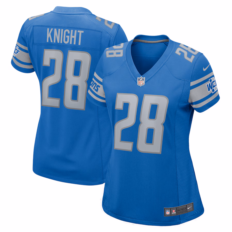 Women's Detroit Lions Zonovan Knight Nike Blue Team Game Jersey