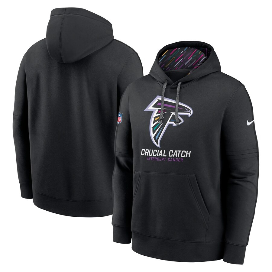 Men's Atlanta Falcons Nike Black 2024 NFL Crucial Catch Club Pullover Hoodie