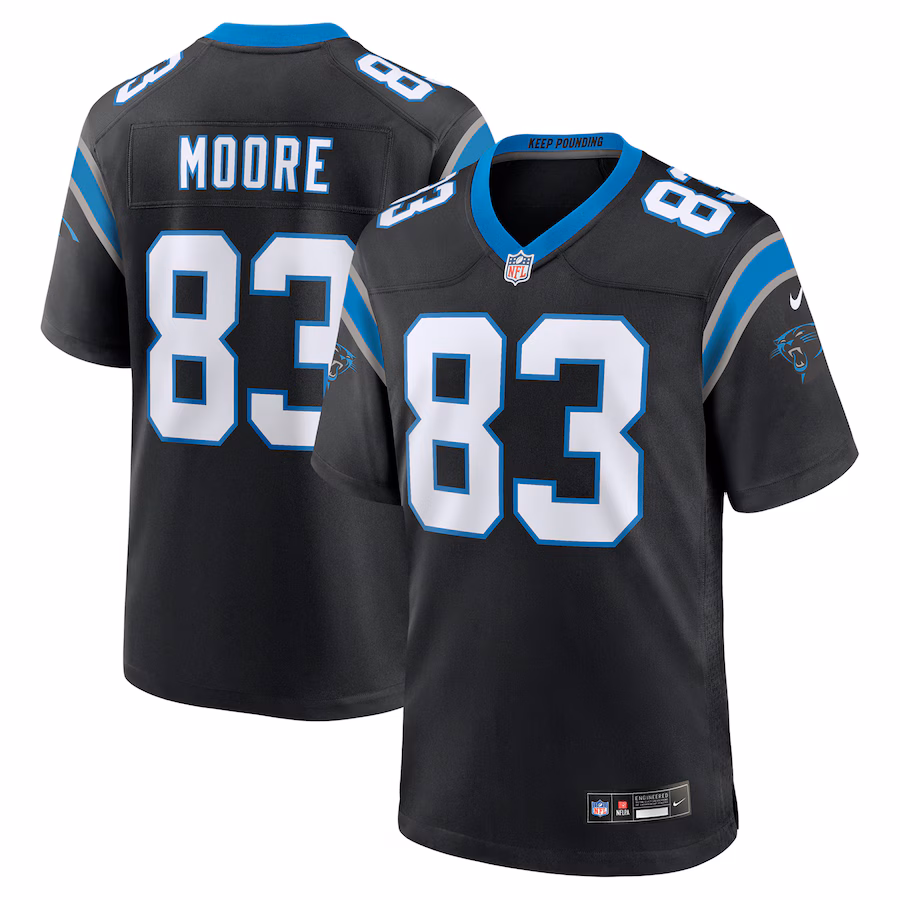 Men's Carolina Panthers David Moore Nike Black Game Jersey