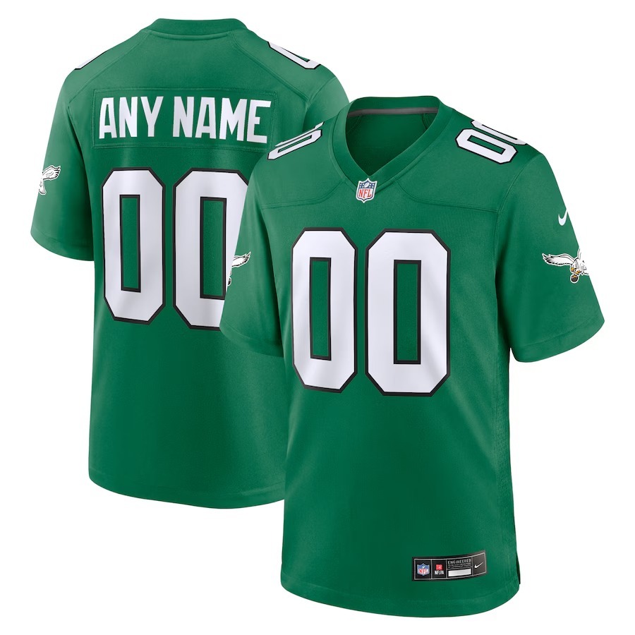 Men's Philadelphia Eagles Nike Kelly Green 2nd Alternate Vapor F.U.S.E. Elite Custom Jersey