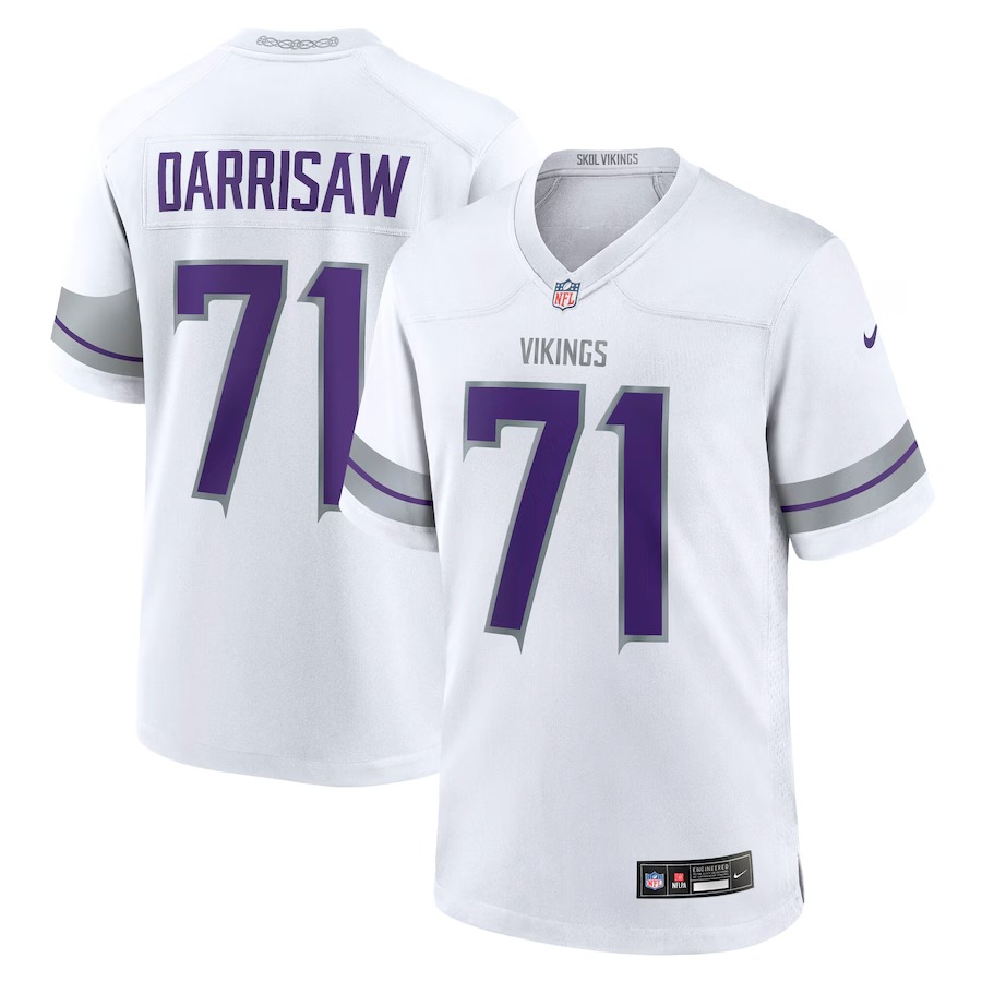 Men's Minnesota Vikings Christian Darrisaw Nike White Alternate Game Jersey