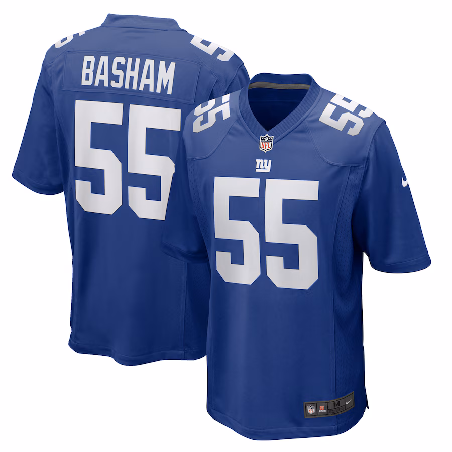 Men's New York Giants Boogie Basham Nike Royal Team Game Jersey