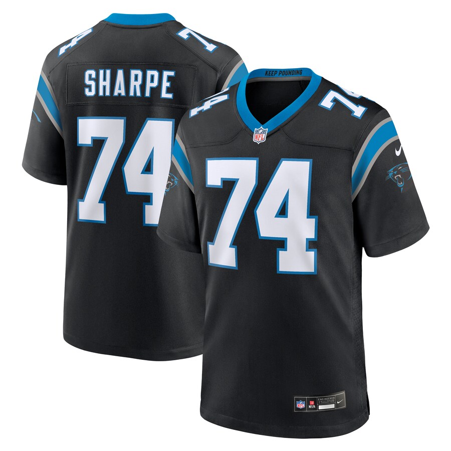 Men's Carolina Panthers David Sharpe Nike Black Team Game Jersey