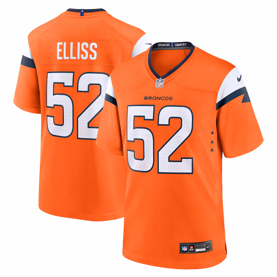 Men's Denver Broncos Jonah Elliss Nike Orange Team Game Jersey