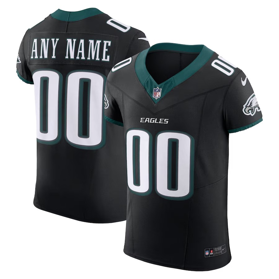 Men's Philadelphia Eagles Nike  Black Alternate Vapor F.U.S.E. Elite Custom Jersey