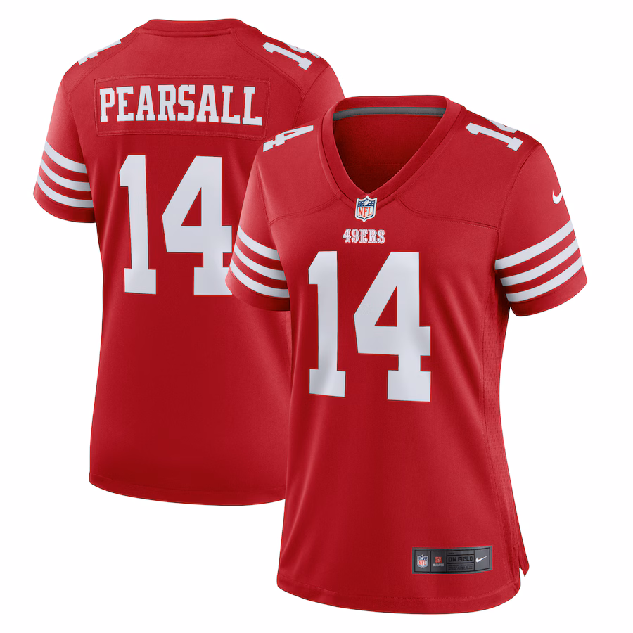 Women's San Francisco 49ers Ricky Pearsall Nike  Scarlet Team Game Jersey