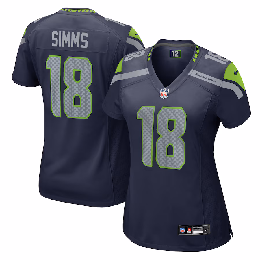 Women's Seattle Seahawks Marcus Simms Nike College Navy Game Jersey