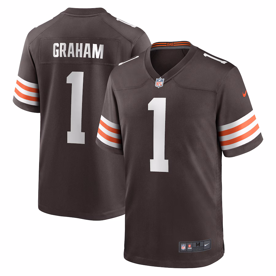 Men's Cleveland Browns Mason Graham Nike Brown 2025 NFL Draft First Round Pick Game Jersey