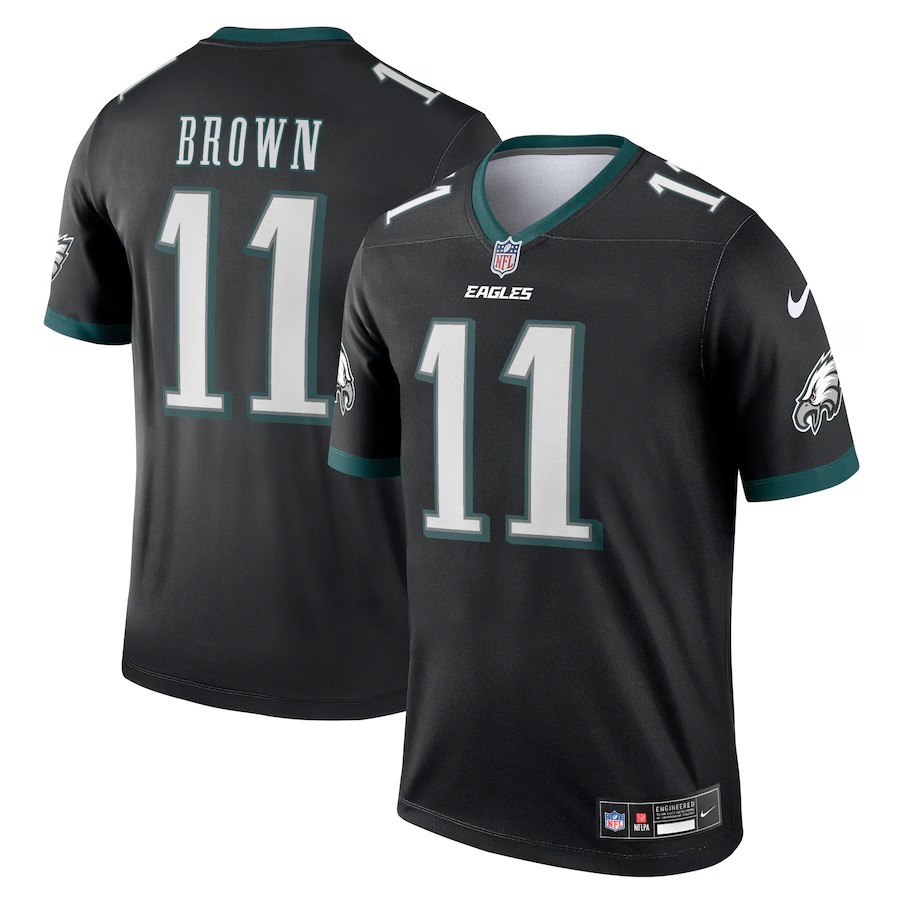 Men's Philadelphia Eagles A.J. Brown Nike Black Alternate Legend Player Performance Top