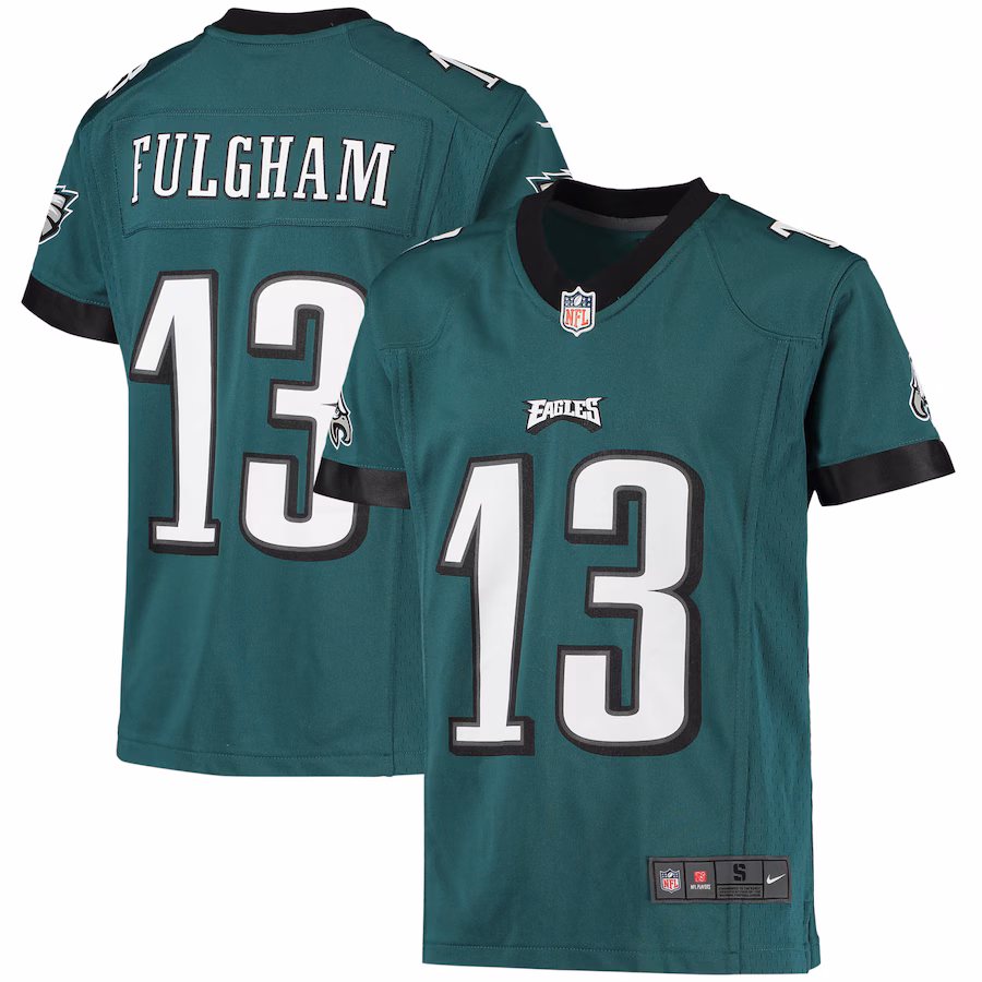 Youth Philadelphia Eagles Travis Fulgham Nike Midnight Green Game Jersey