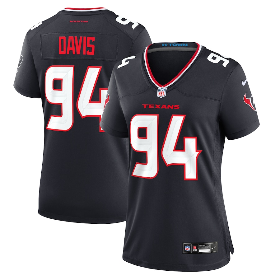 Women's Houston Texans Khalil Davis Nike Navy Team Game Jersey