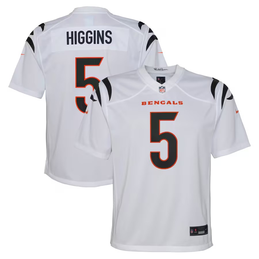 Youth Cincinnati Bengals Tee Higgins Nike White Game Jersey