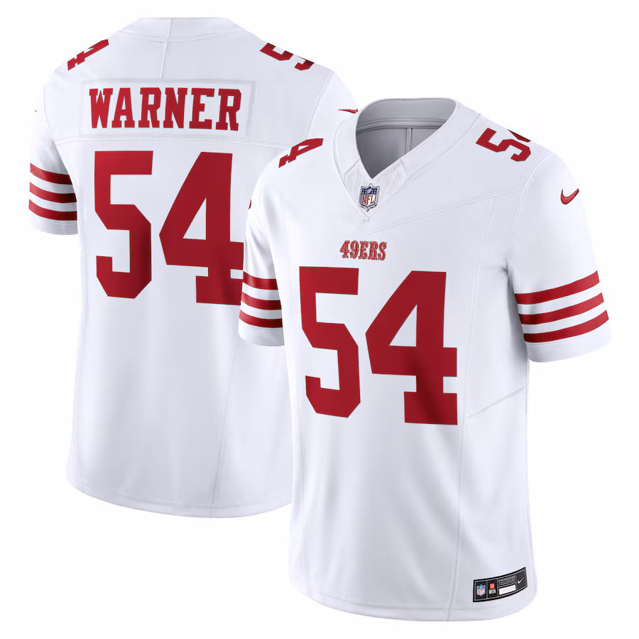 Men's San Francisco 49ers Fred Warner Nike White Vapor F.U.S.E. Limited Jersey