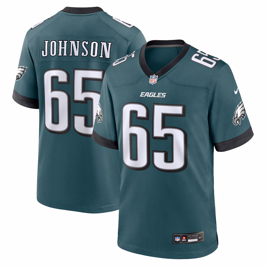 Men's Philadelphia Eagles Lane Johnson Nike Midnight Green Team Game Jersey