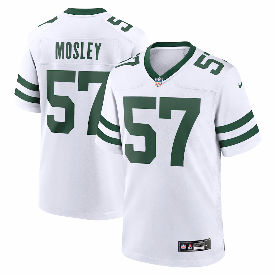 Men's New York Jets C.J. Mosley Nike White Legacy Player Game Jersey